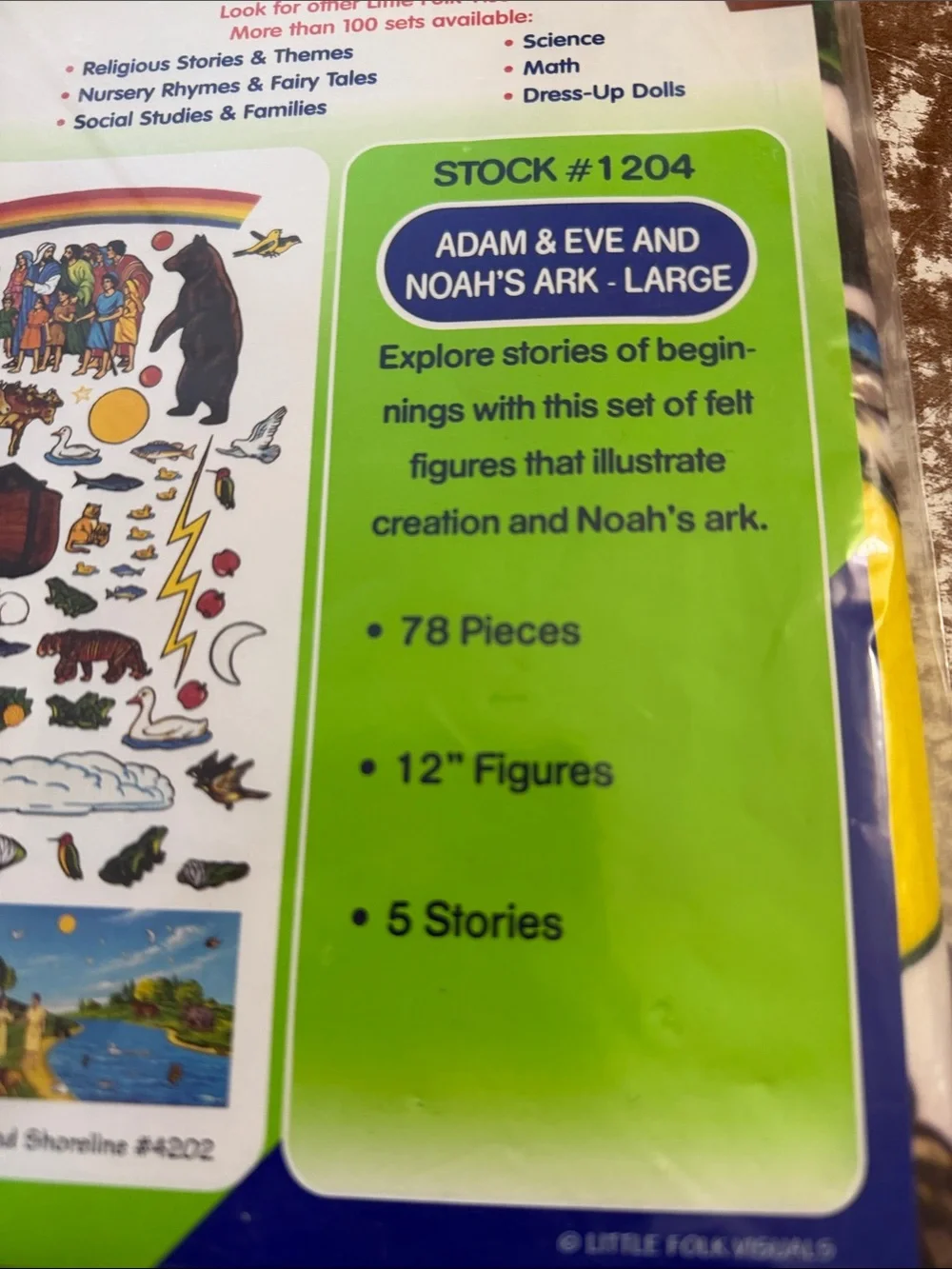Felt Wonders Little Folk Visuals Adam & Eve and Noah’s Ark Felt Set #1204 NIP